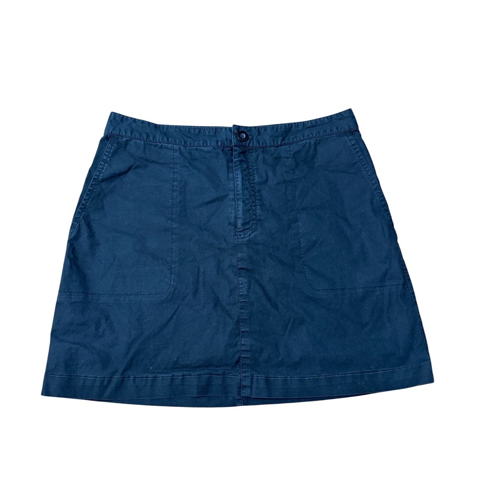 GAP Mini Skirt Women 10 Black Excellent Stretch Cotton A-Line Pockets
